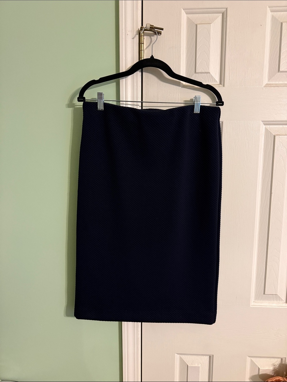 LOFT Navy Textured Pencil Skirt - Classic Workwear